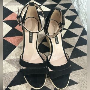 Black Nine West Espadrille Wedges